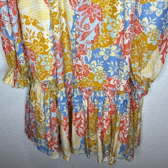 NWT Hunter Bell Blakely Dress Flower Patchwork Silk Medium - Picture 5 of 15